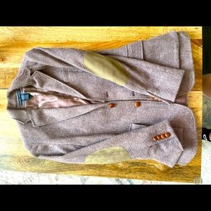 Vintage Ralph Lauren purple set blazer with suede elbow pads